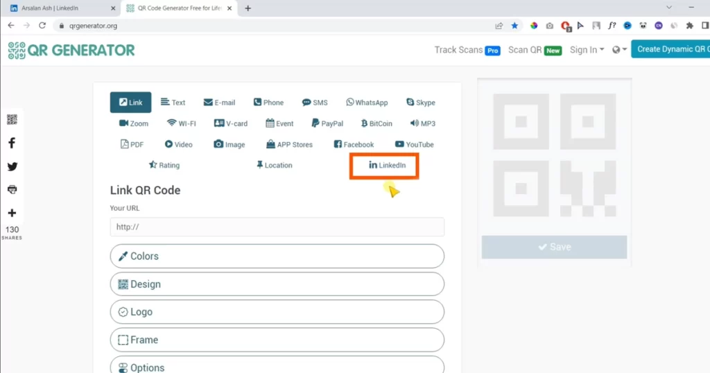 qr code generator for linkedin