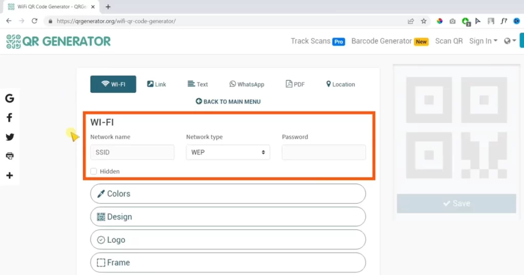 entering wifi login details