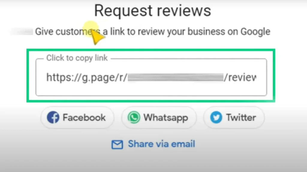 copying review form link