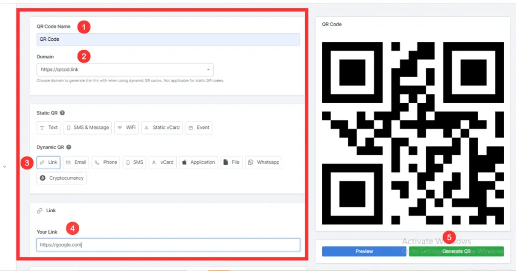QR code linking to website