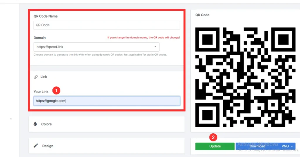 Update QR code link